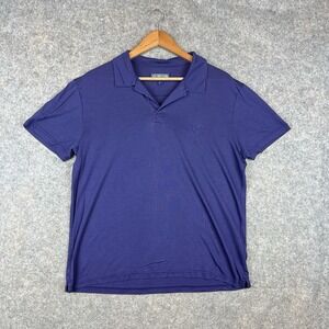 Vilebrequin Polo Shirt Mens Navy Tencel Golf Summer Cool Wicking Casual